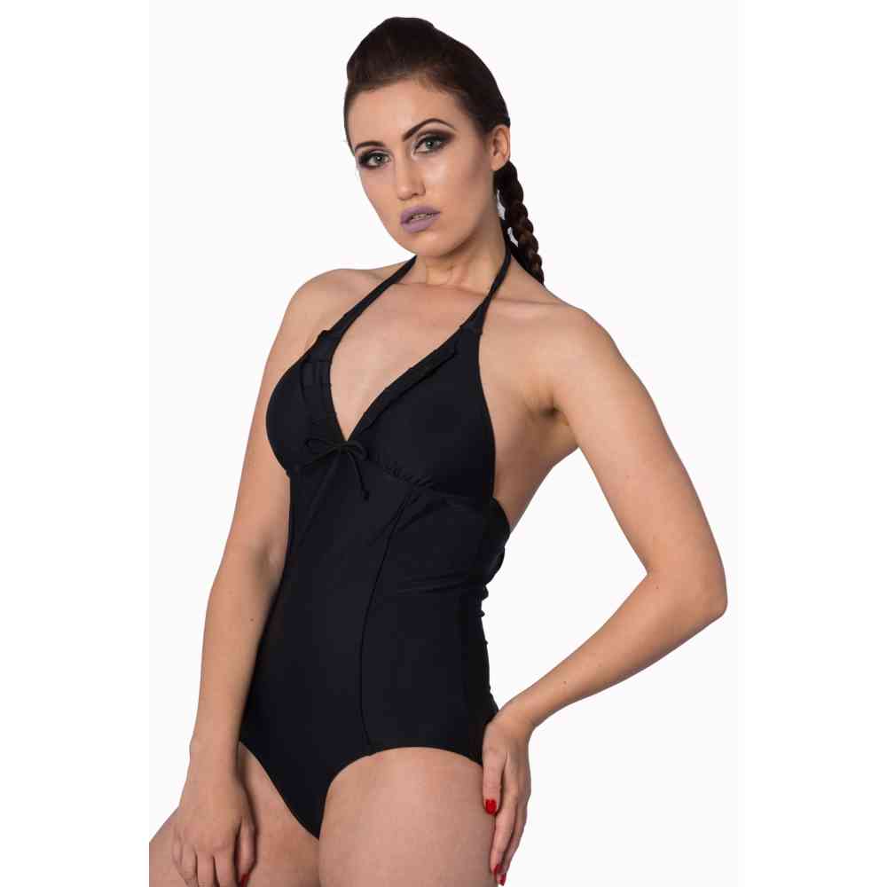 Banned - BELL TOWER BAT Swimsuit - Black